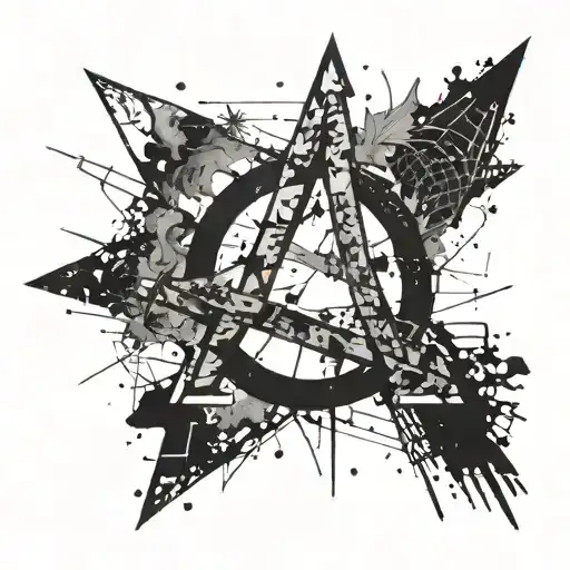 An Anarchy Symbol Made Of Simple Paintings