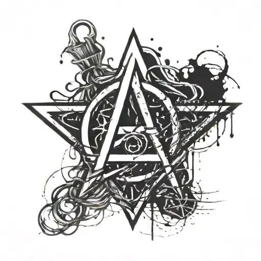 An Anarchy Symbol Made Of Simple Paintings