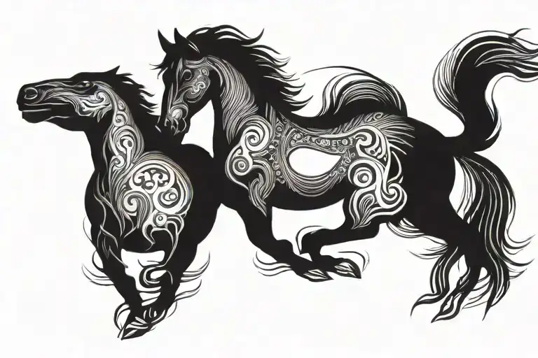 Horse Transforming Into A Kelpie