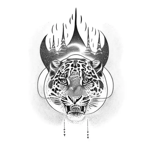 A Powerful Wizard Communing With Nature And Harnessing Its Magical Energy And A Jaguar Beside