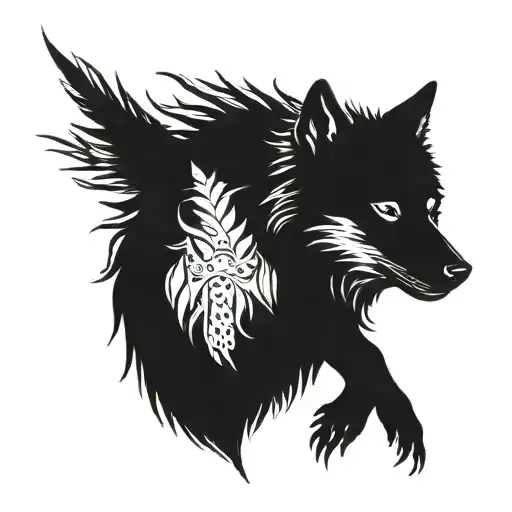 Wolf Ange Avec Ailes