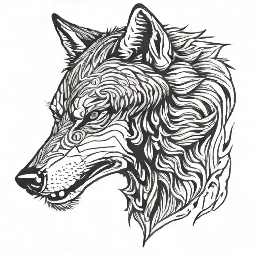 Snarling Wolf Head