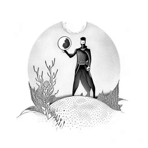 Man Standing Under The Moon