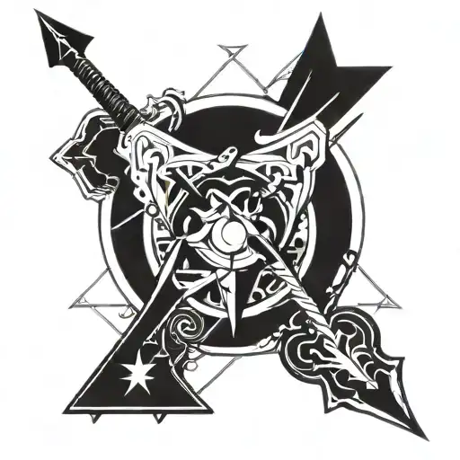 Sagittarius Tri Arrow Design