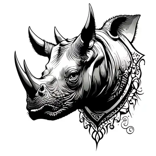 Black Rhino Head