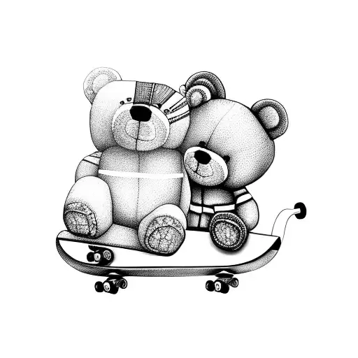Teddy Bear Riding A Skateboard