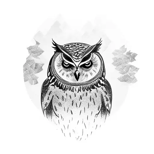 Wild Owl With Background