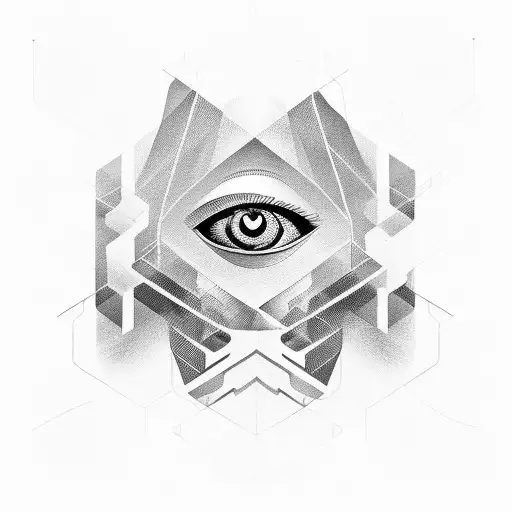 Abstract Geometric Shapes Incorporating The Eye