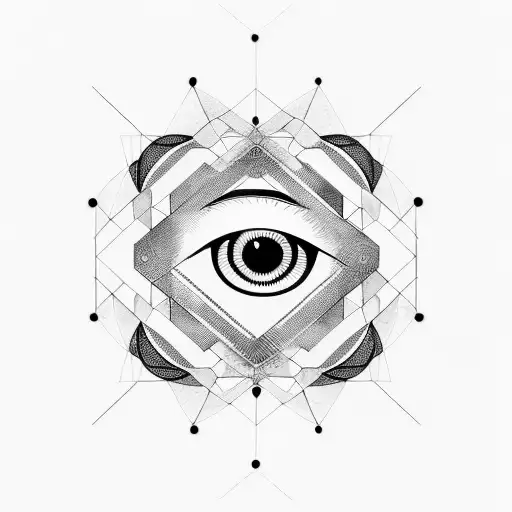 Abstract Geometric Shapes Incorporating The Eye