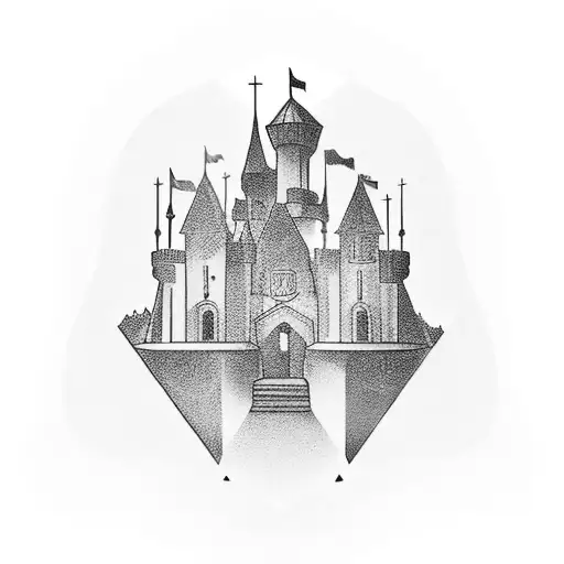 Black Dark Simetric Castle Window