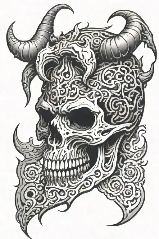 Scary Demon Skull