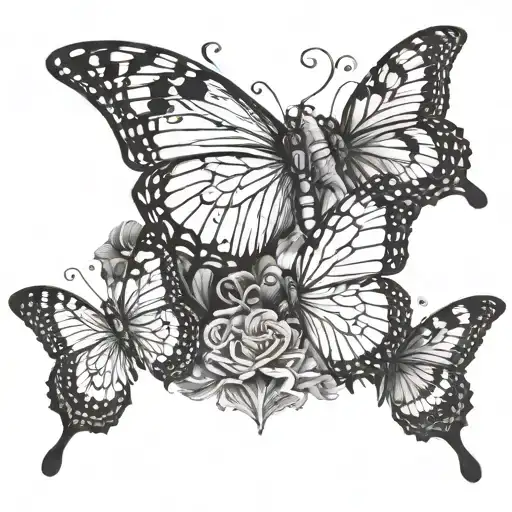 Susan & Hawi With 3 Butterflies And A Crown Above Each Name