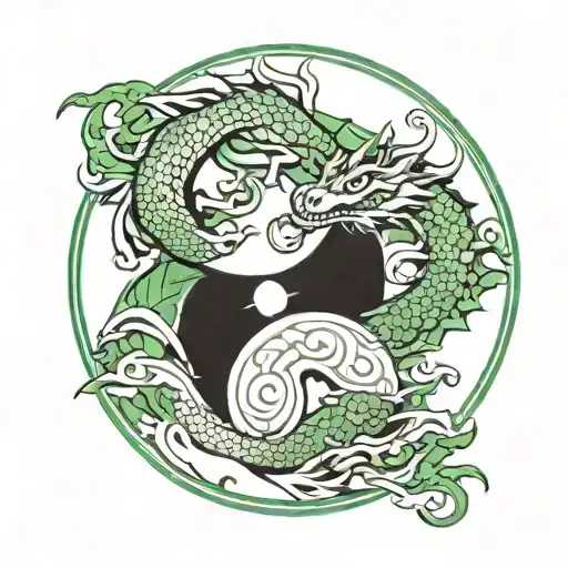 Green Dragon Yin Yang Circle Arm