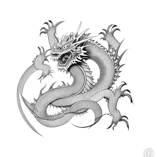 Japanese Dragon With Eyes And Fire In Your Body