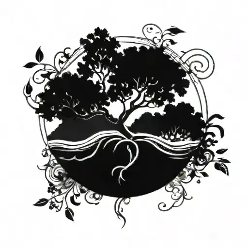 A Winding River With A Rowan Tree Beside It