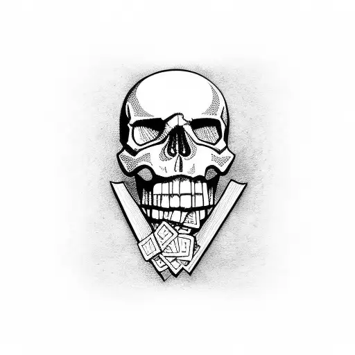 Skull With Playing Cards