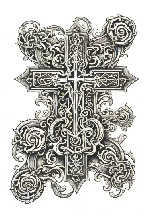 Hernandez Written Catholic Cross Surrounded