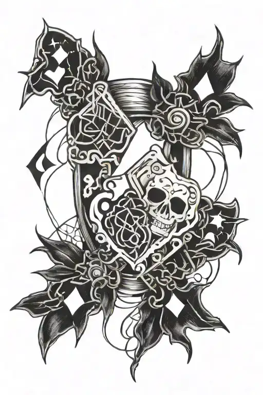 Frayed Edges And Twisting Bandages With Glowing Card Suits