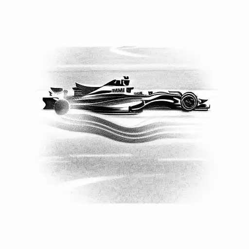 A Dynamic Depiction Of A Formula 1 Car Racing Through A Circuit