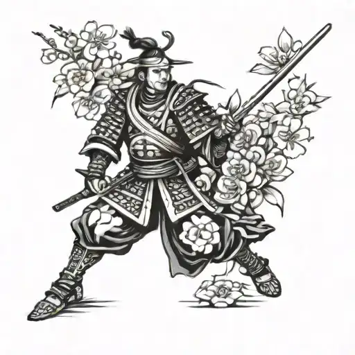 Samurai With Flowers