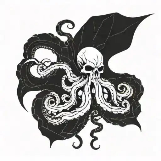 Skull Octopus Human Heart Cthulhu