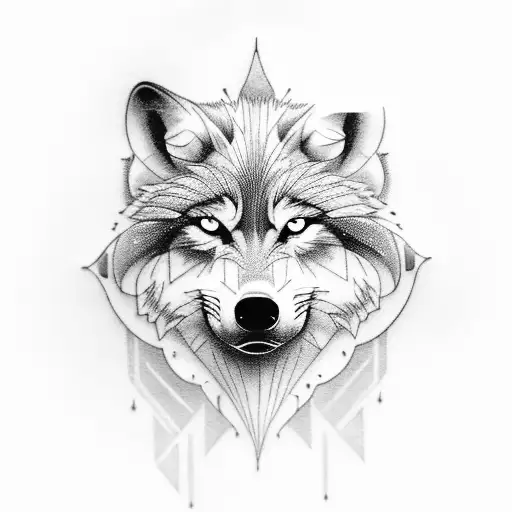 Wolf Howling With Moon