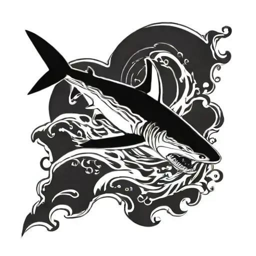 Shark Breaching Water