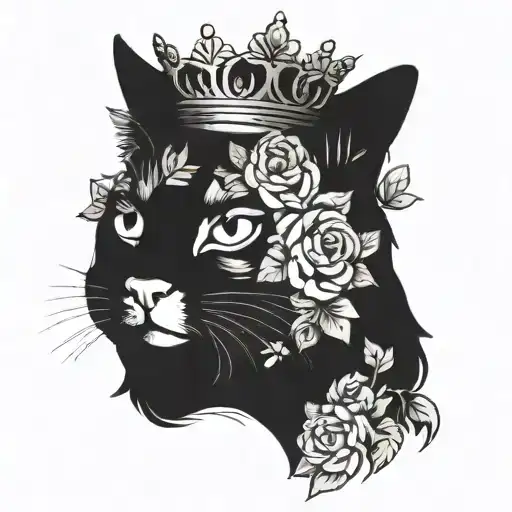 A Elegant Cat Wearing A Crown Of Flowers