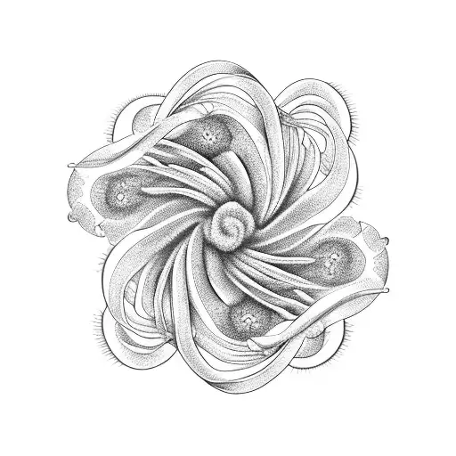 Dna Double Helix Intertwined With A Blooming Flower