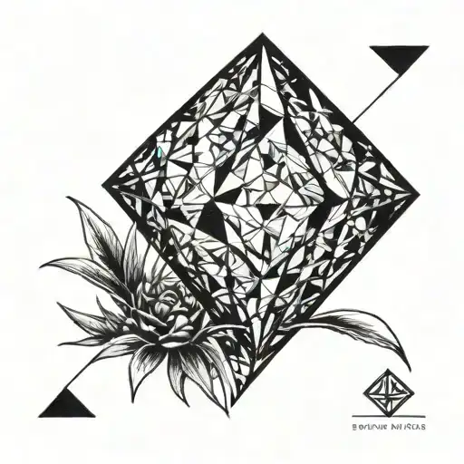 A Diamond Balancing On Top Of A Single Piece Of Grass