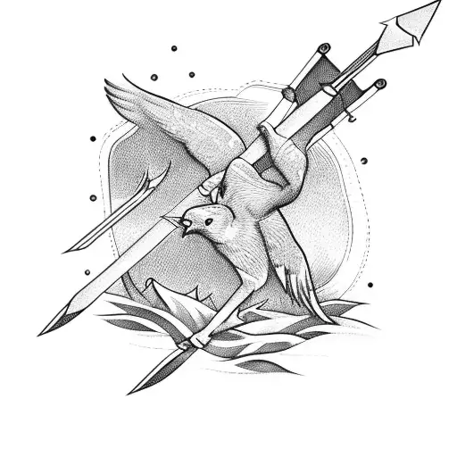 Bow And Arrow With Nature Background