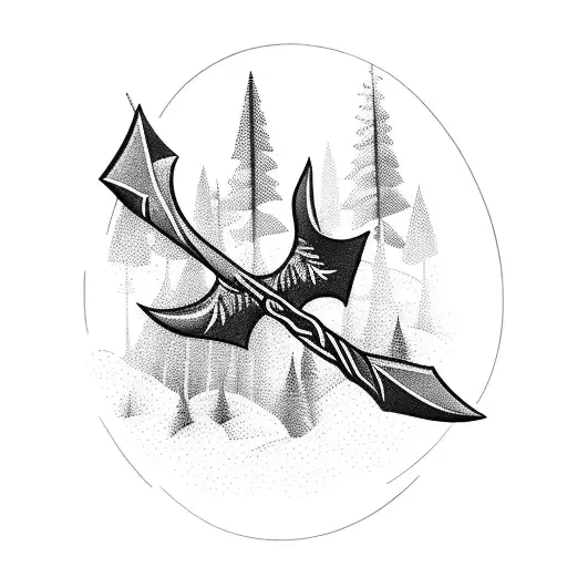 Bow And Arrow With Forest Background