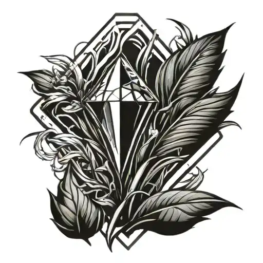 A Blade Of Grass With A Diamond On Top Of It