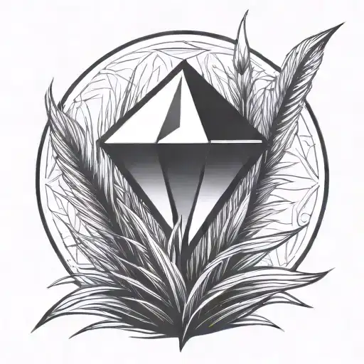 A Blade Of Grass With A Diamond On Top Of It