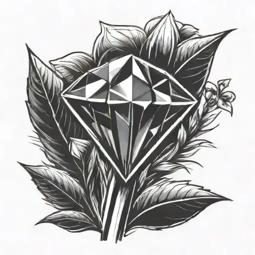 A Diamond Growing Out Of A Blade Of Grass