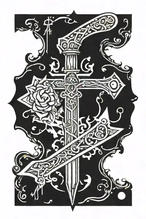 Dagger Stabbing Skin Amsterdam Crosses On Handle