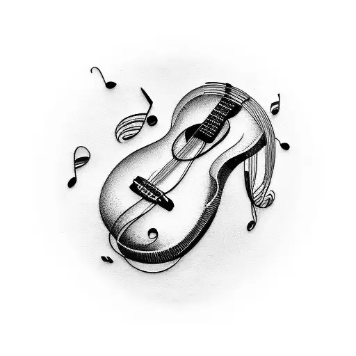 Guitar Strings Transforming Into Musical Notes