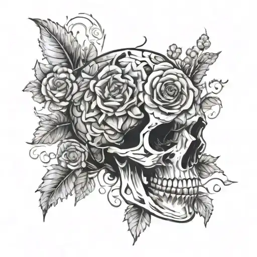 A Brain In A Human Skull Opening Up And Flourishing Like A Flower