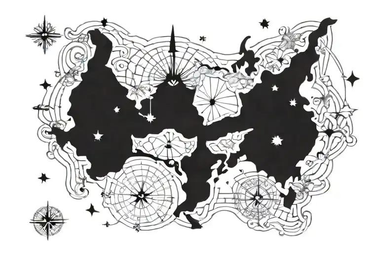 Australia Map Kangaroo Compass