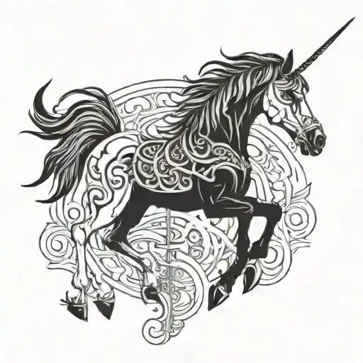 Horse And Trident Intertwined