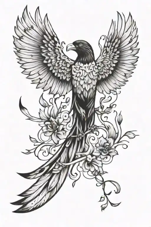 Falling Bird With 6 Wings Spread Wide