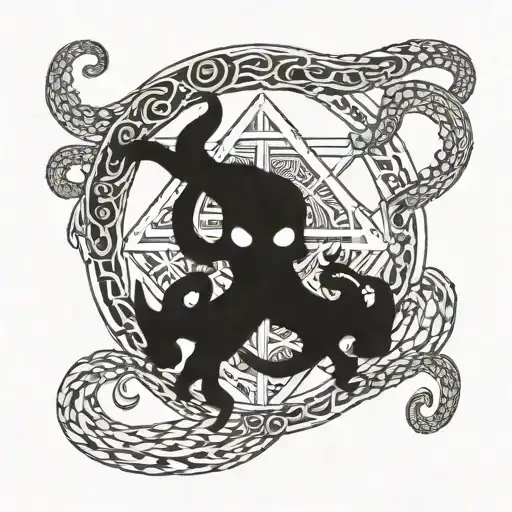 Necronomicon Symbol With Tentacles