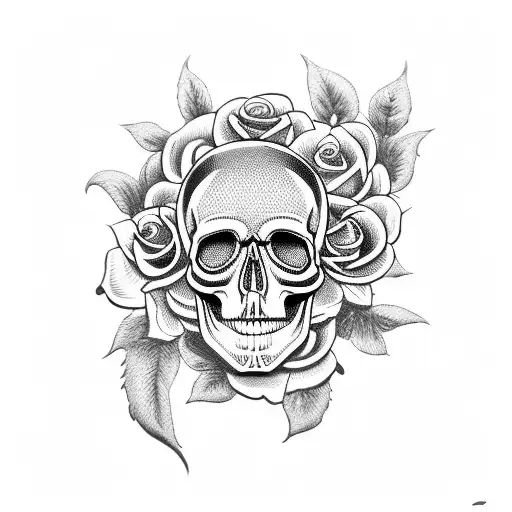 Skull And Roses And Rosary