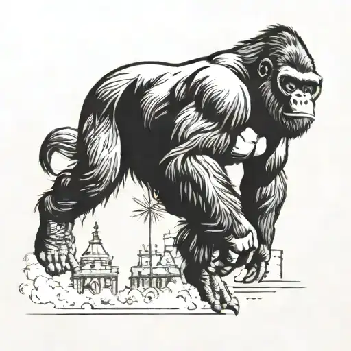 Gorilla Running Through San Antonio City