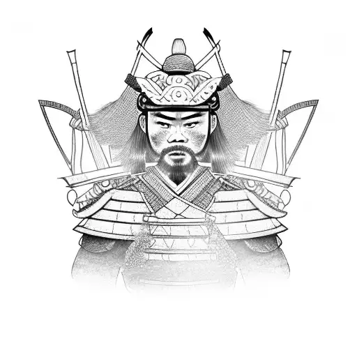 Samurai Warrior With Flowers