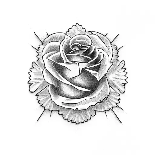 Wooden Cross With Rose And Eleanor