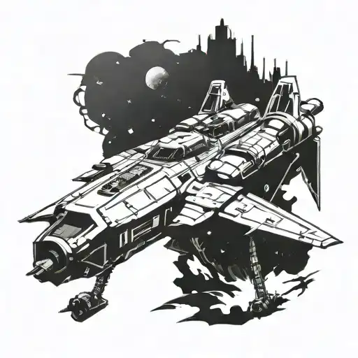 Combine Elements From Warhammer 40K And Star Wars To Create A Unique Sci-fi Themed Tattoo Design
