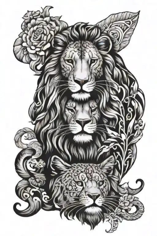 Lion And Cat