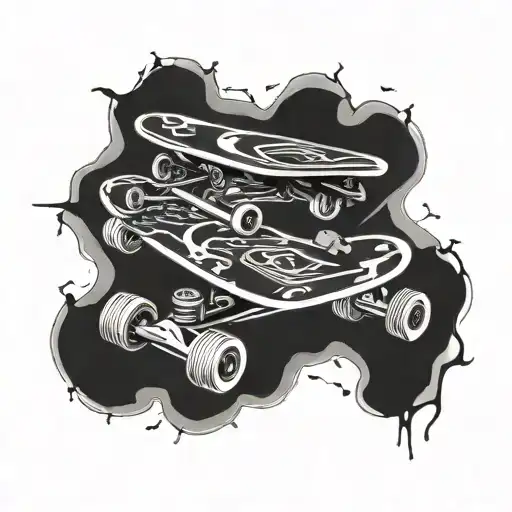 Skateboard Broken In Half