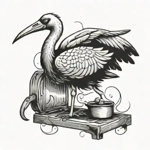 Blacksmith Anvil And Stork Bird